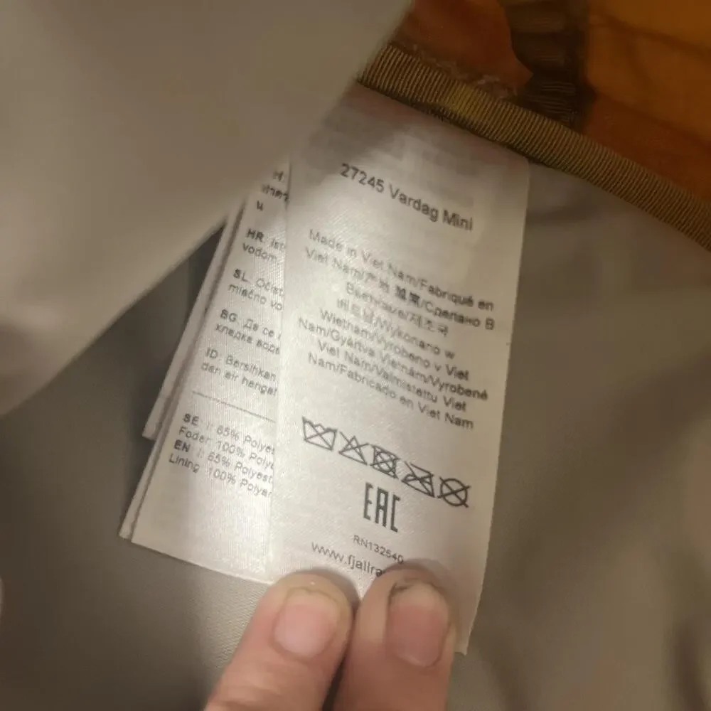Fjallraven Vardag Ochre backpack mini size